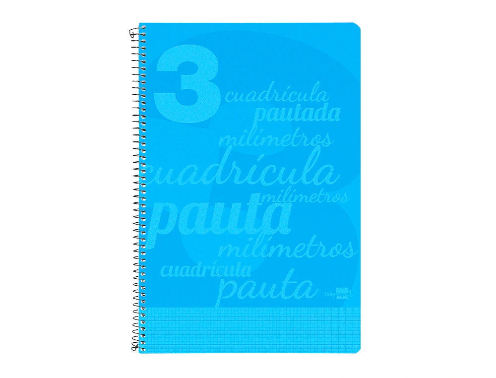 Libreta espiral Liderpapel con tapa de plástico pautaguía 3mm colores surtidos libreriadavinci