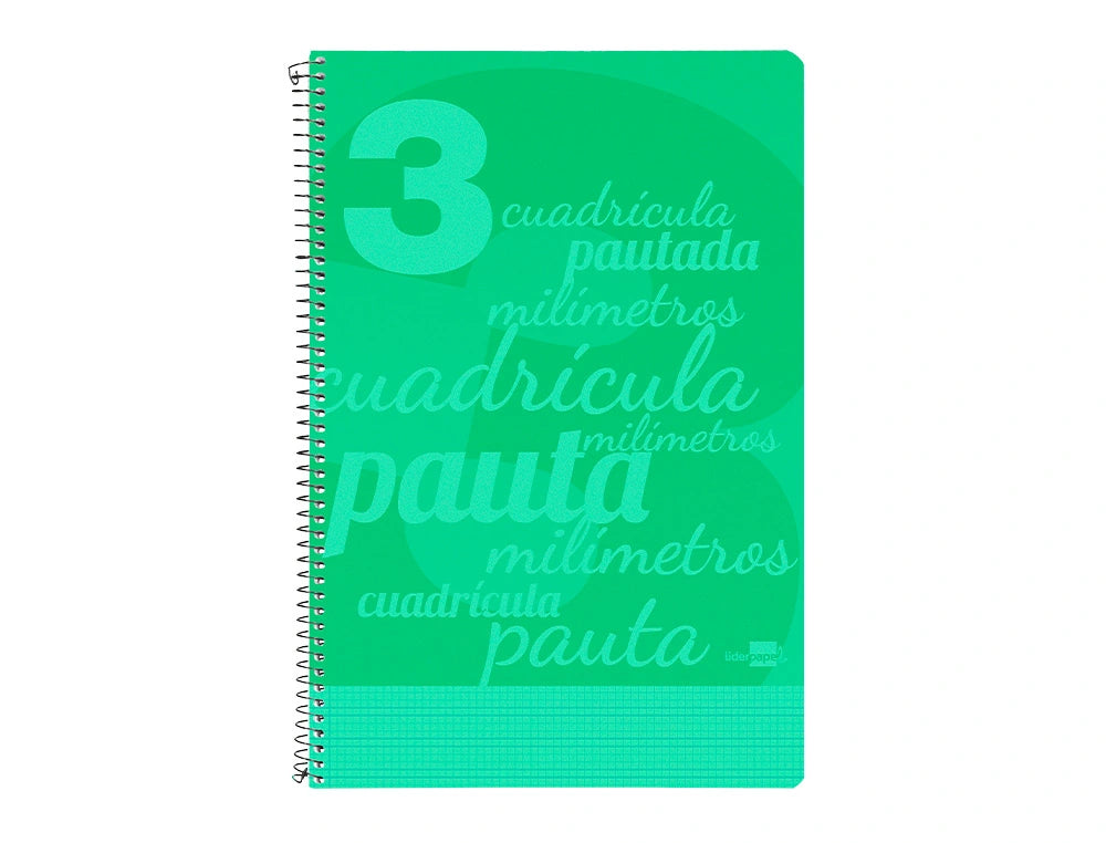Libreta espiral Liderpapel con tapa de plástico pautaguía 3mm colores surtidos libreriadavinci