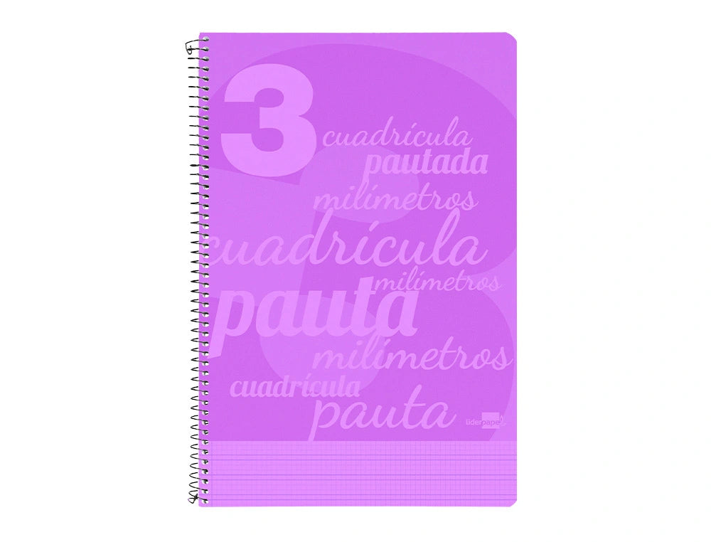 Libreta espiral Liderpapel con tapa de plástico pautaguía 3mm colores surtidos libreriadavinci