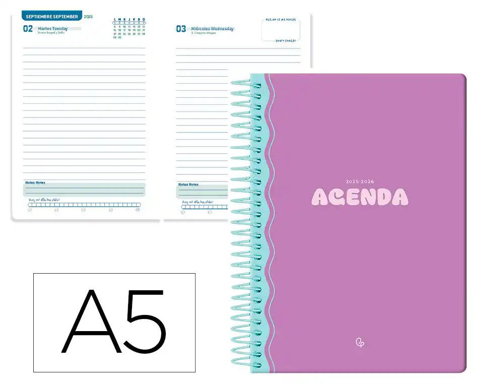 Agenda escolar 25/26 Bilingüe Morada librerialamota