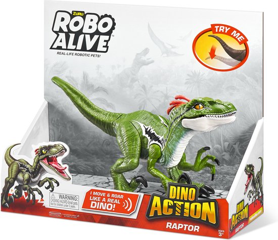Dinosaurio Velociraptor Robo Alive, Dino Action juego de mesa