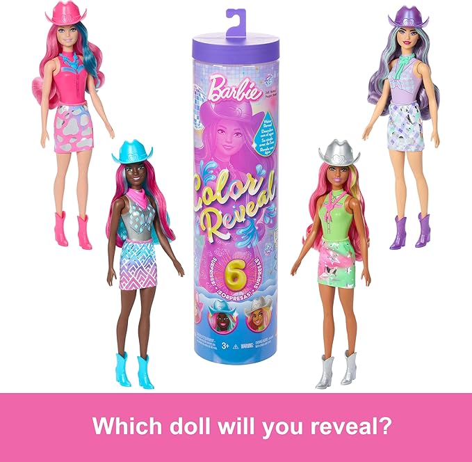 Muñeca Barbie Color Reveal Serie Disco Star juego de mesa