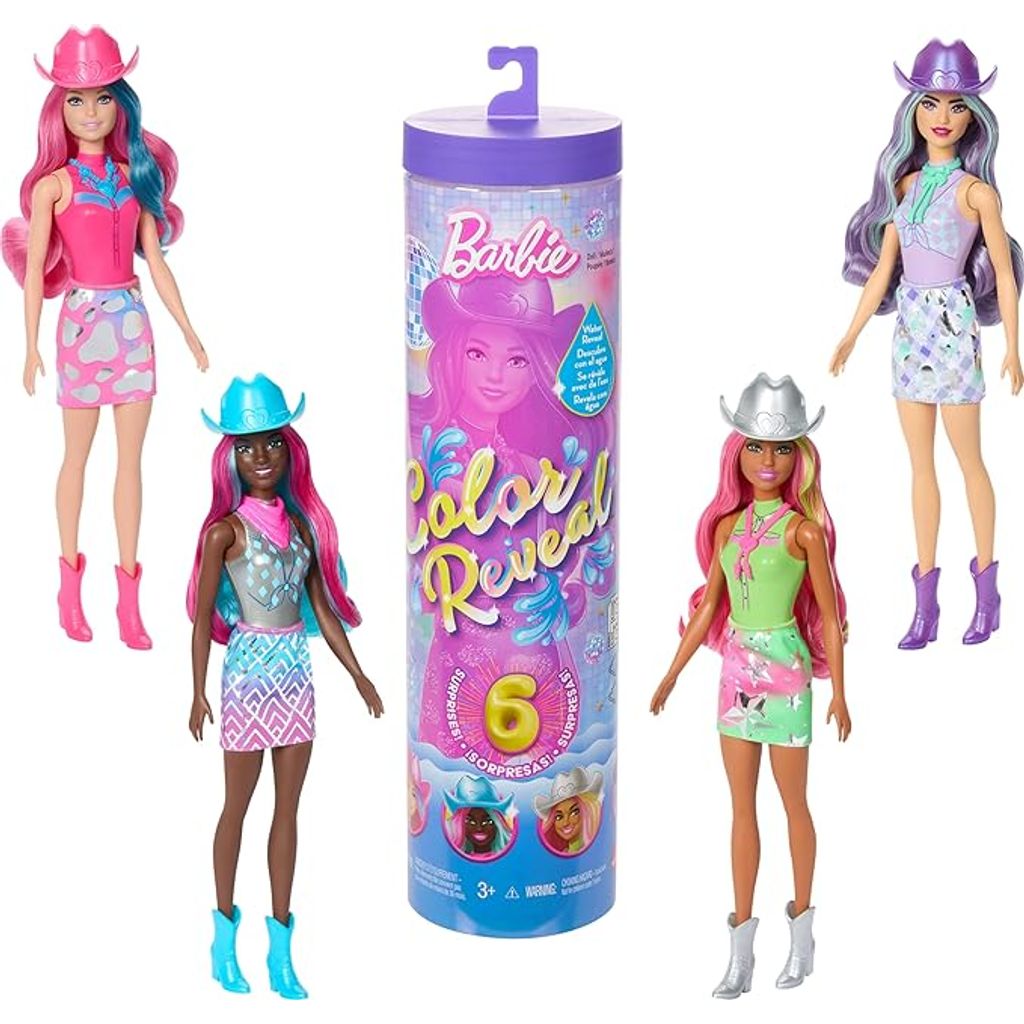 Muñeca Barbie Color Reveal Serie Disco Star juego de mesa