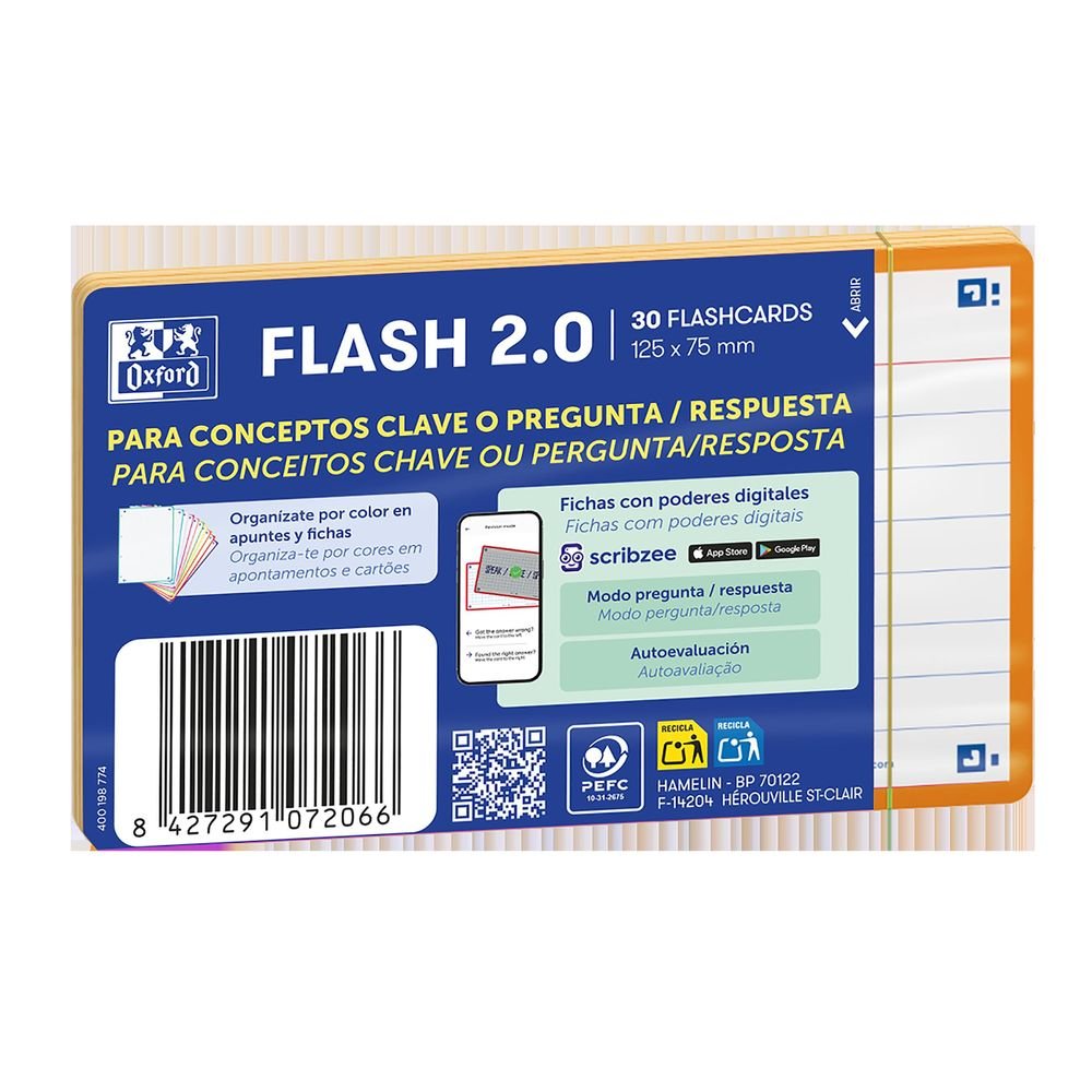 Flashcard Oxford Naranja A7 librerialamota
