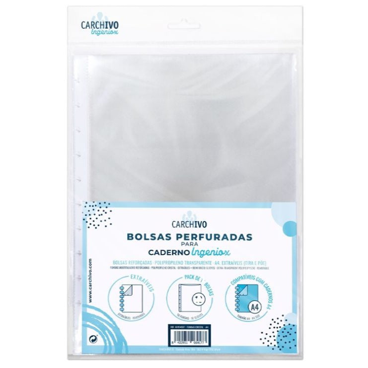 Pack 5 fundas ingeniox A4 PP cristal reforzado libreriadavinci