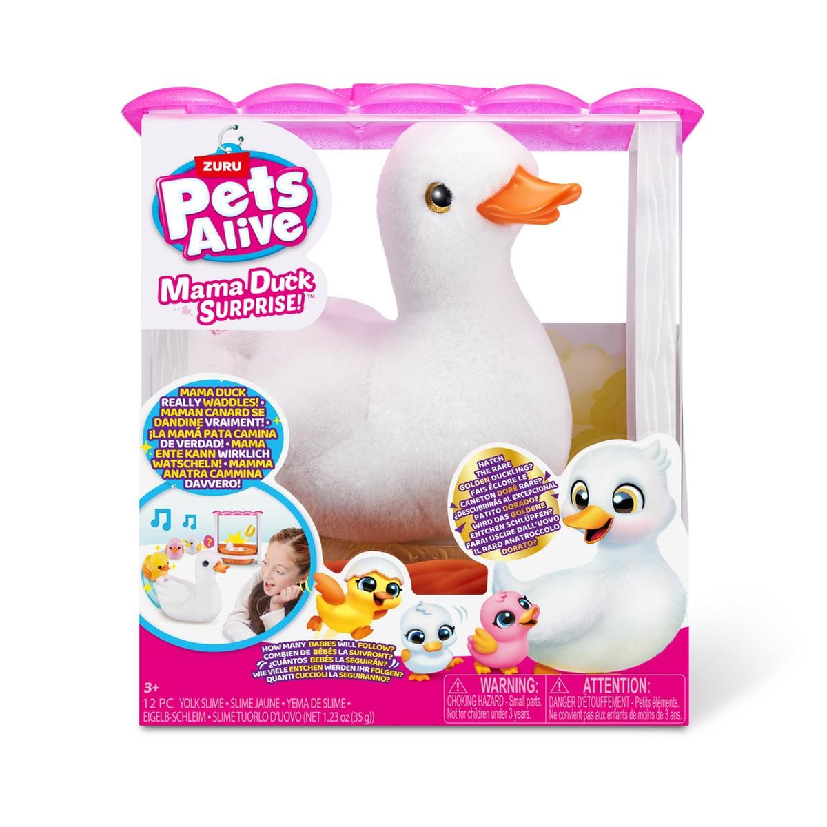 Pets Alive Pato interactivo pasea con sus 3 patitos, con accesorios juego de mesa