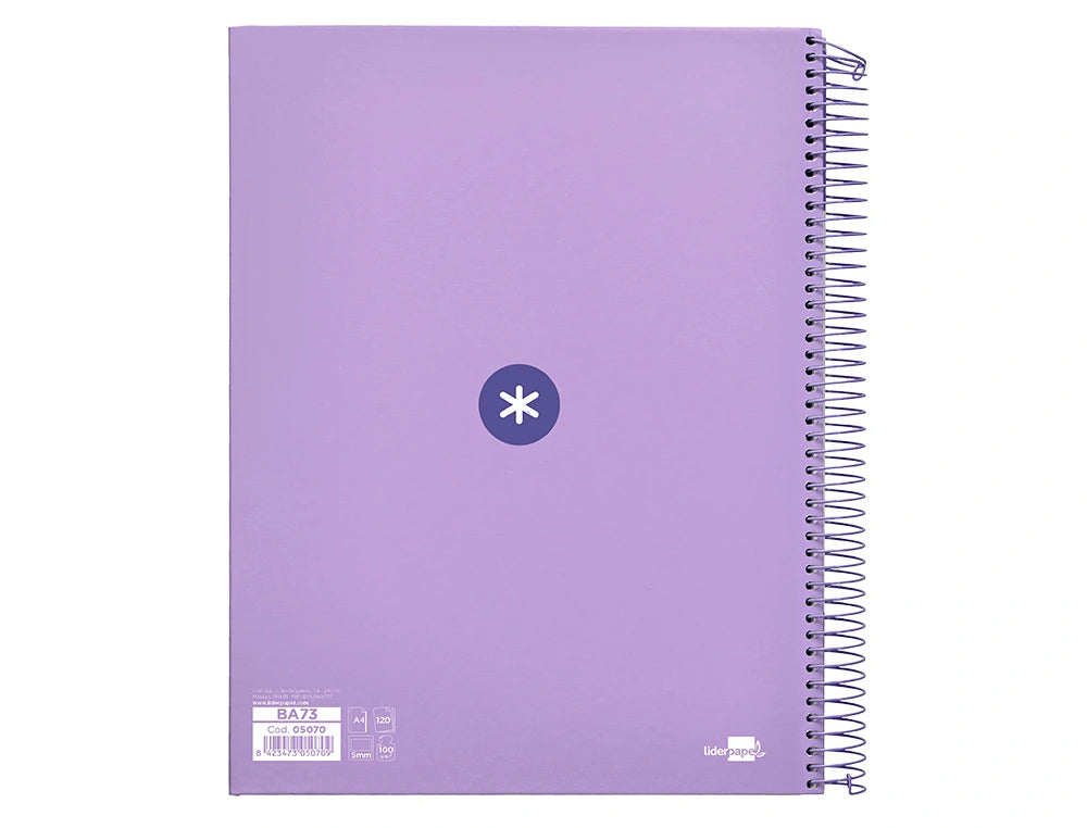 Cuaderno espiral A4 Antartik 5mm Lavanda libreriadavinci