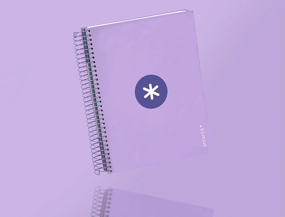 Cuaderno espiral A5 Antartik 5mm Lavanda libreriadavinci