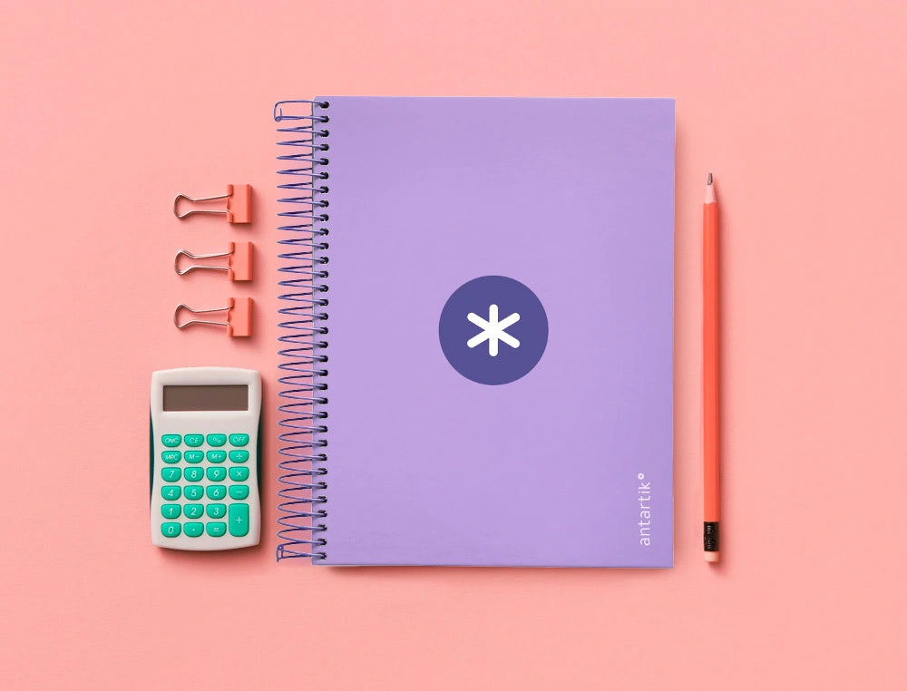 Cuaderno espiral A5 Antartik 5mm Lavanda libreriadavinci