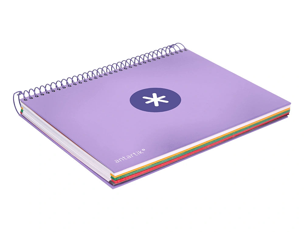 Cuaderno espiral A5 Antartik 5mm Lavanda libreriadavinci