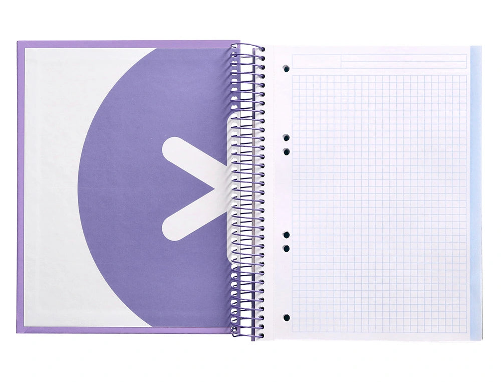 Cuaderno espiral A5 Antartik 5mm Lavanda libreriadavinci