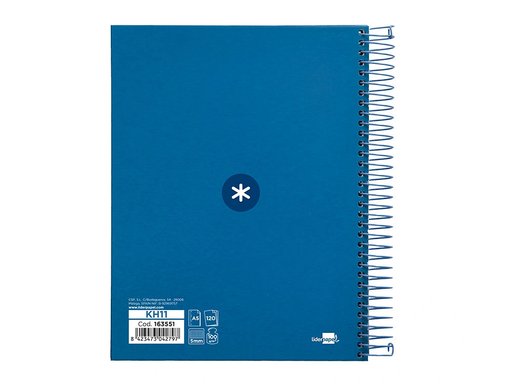 Cuaderno espiral A5 Antartik 5mm Azul Oscuro libreriadavinci