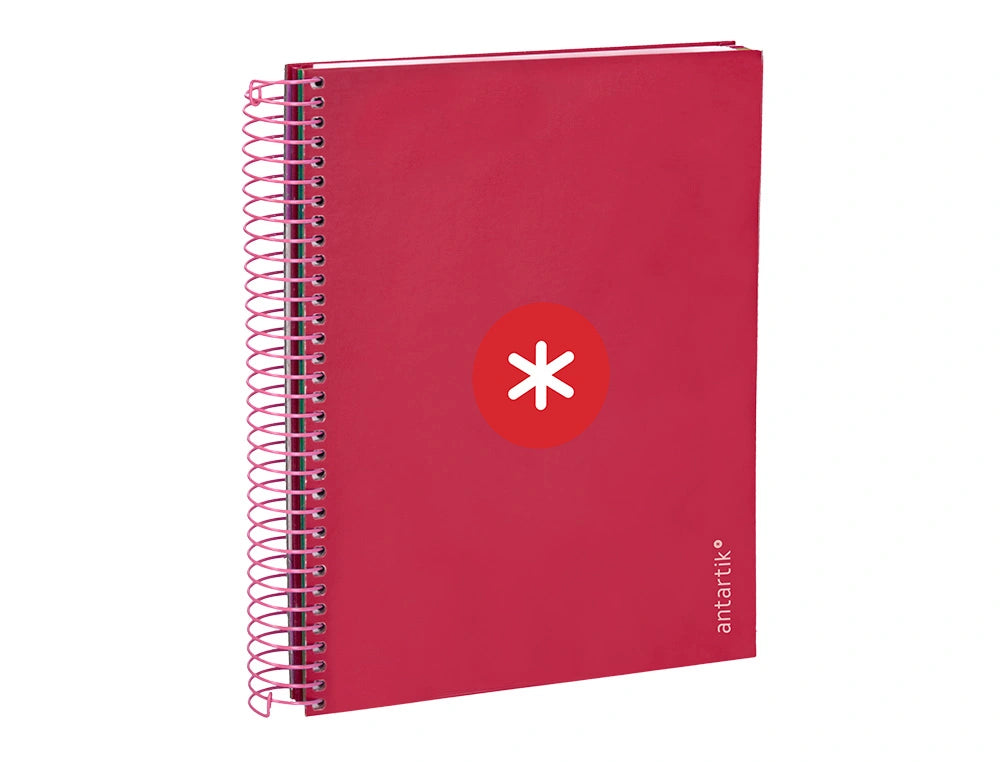 Cuaderno espiral A5 Antartik 5mm Frambuesa libreriadavinci