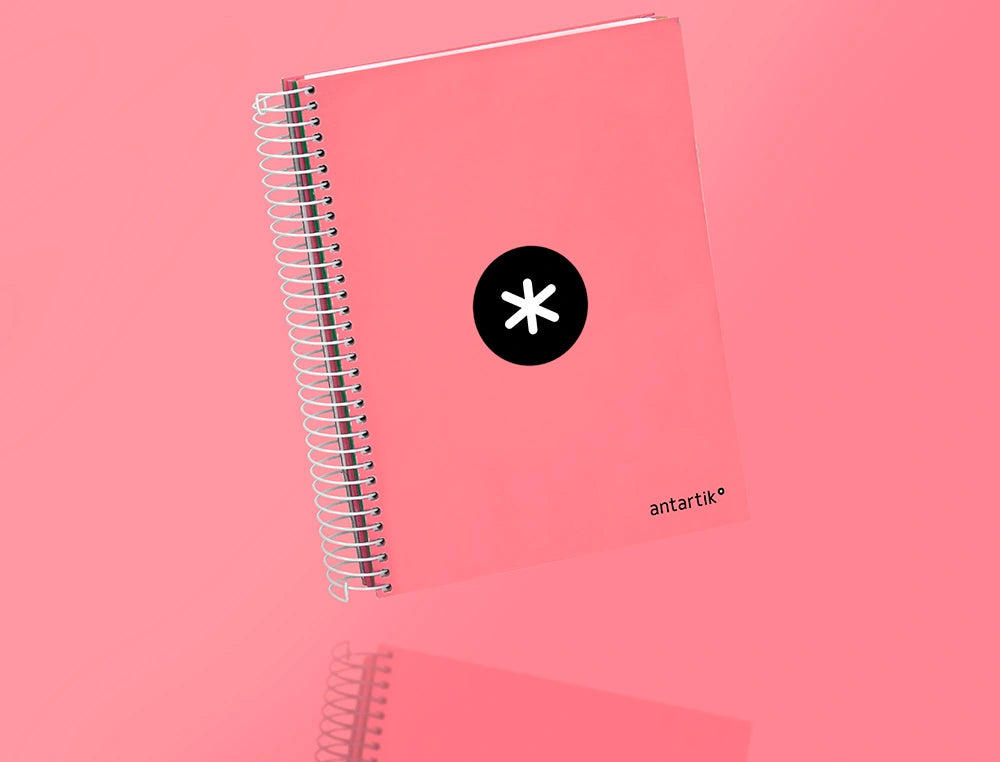 Cuaderno espiral A5 Antartik liso Coral libreriadavinci