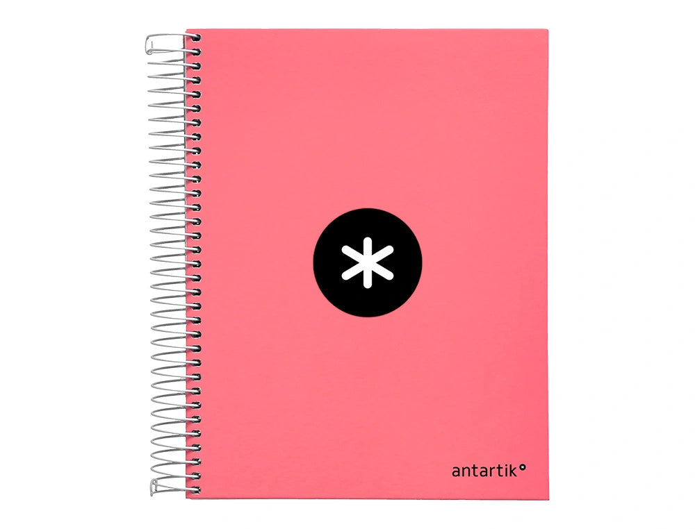 Cuaderno espiral A5 Antartik liso Coral libreriadavinci