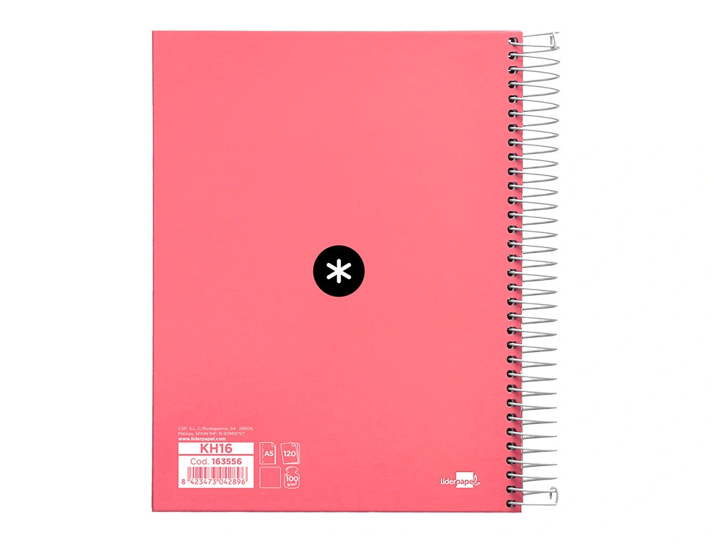 Cuaderno espiral A5 Antartik liso Coral libreriadavinci