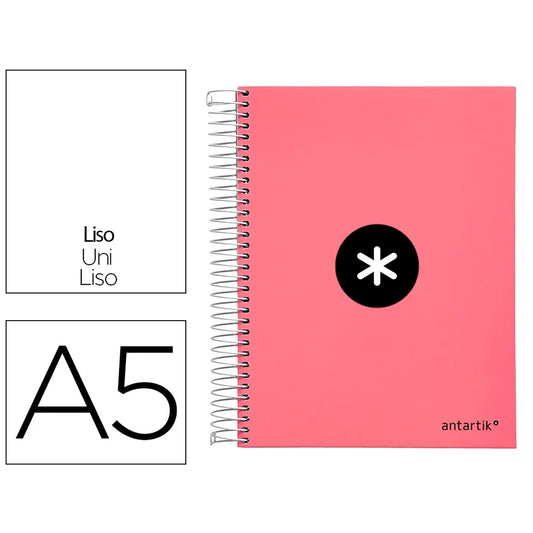 Cuaderno espiral A5 Antartik liso Coral libreriadavinci