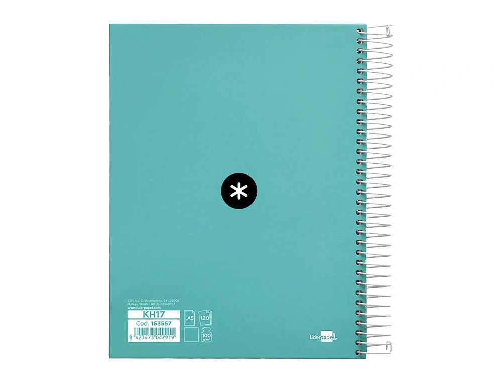 Cuaderno espiral A5 Antartik liso Menta libreriadavinci