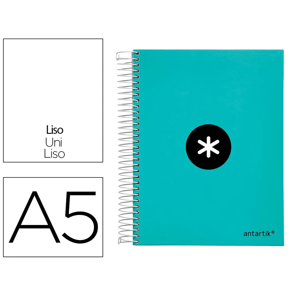 Cuaderno espiral A5 Antartik liso Menta libreriadavinci