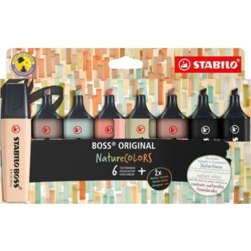 Pack 8 subrayadores stabilo boss nature libreriadavinci