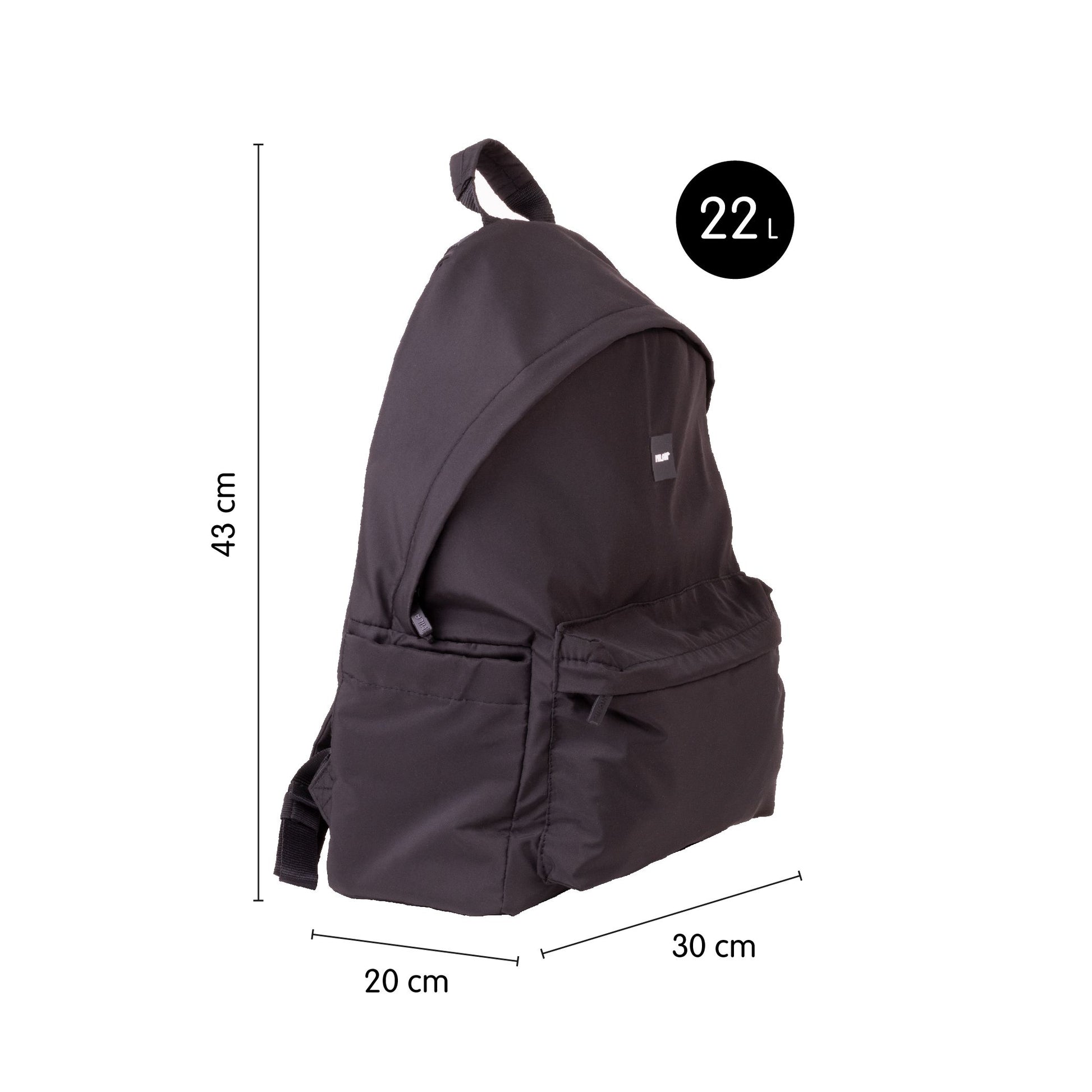 Mochila escolar Milan 2 cremalleras 22L negro libreriadavinci