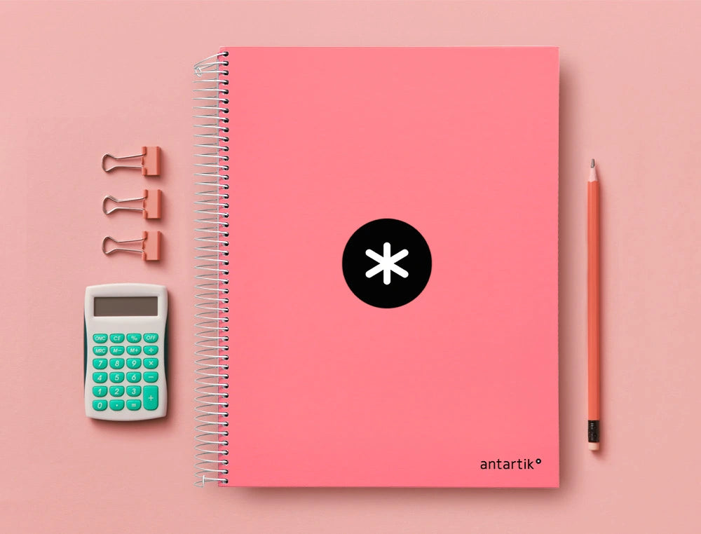 Cuaderno espiral A4 Antartik 5mm Coral libreriadavinci