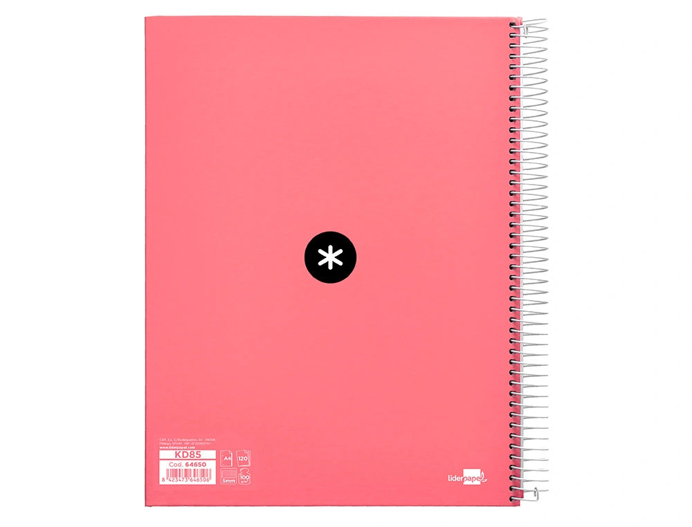 Cuaderno espiral A4 Antartik 5mm Coral libreriadavinci