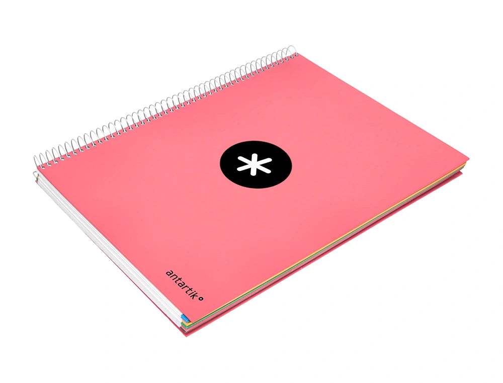 Cuaderno espiral A4 Antartik 5mm Coral libreriadavinci