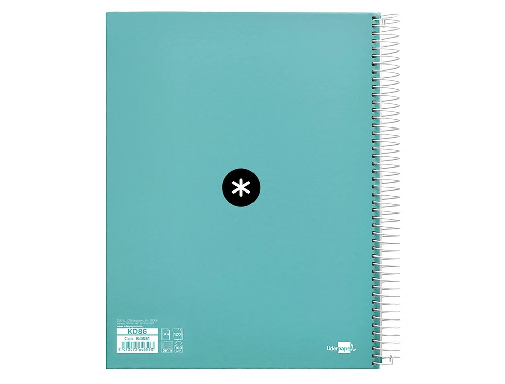 Cuaderno espiral A4 Antartik 5mm Menta libreriadavinci