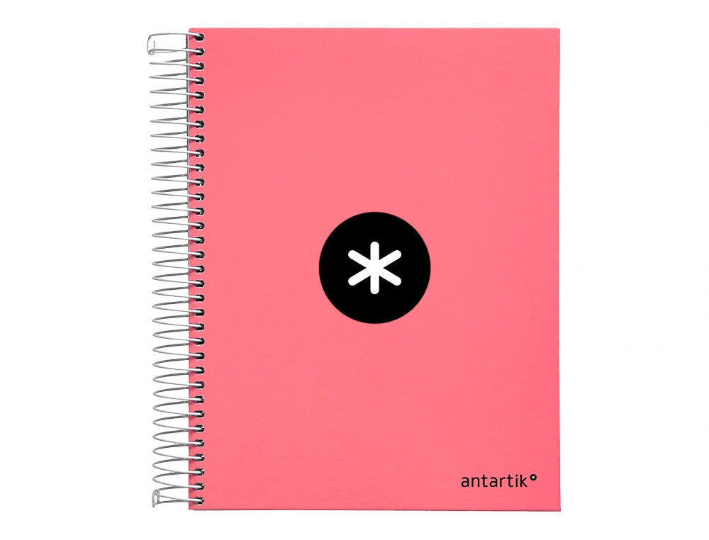 Cuaderno espiral A5 Antartik 5mm Coral libreriadavinci