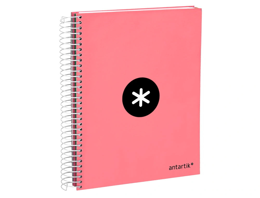 Cuaderno espiral A5 Antartik 5mm Coral libreriadavinci