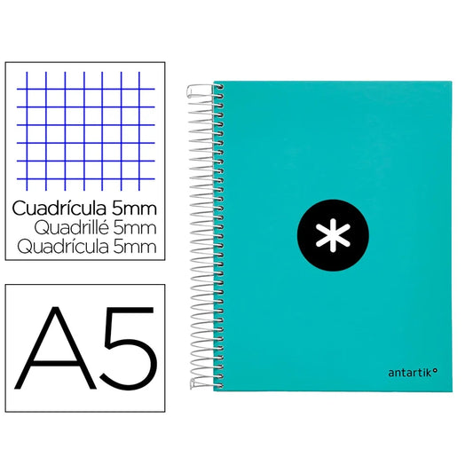 Cuaderno espiral A5 Antartik 5mm Menta libreriadavinci