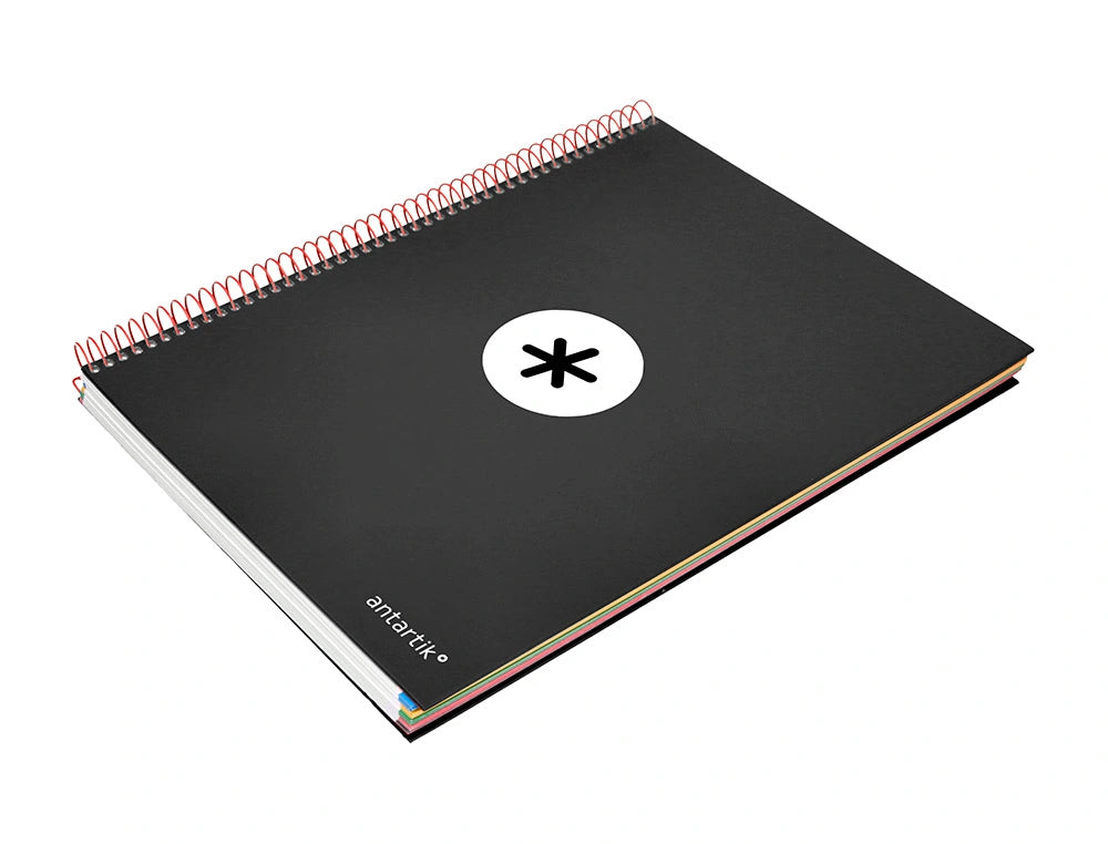 Cuaderno espiral A4 Antartik 5mm Negro libreriadavinci