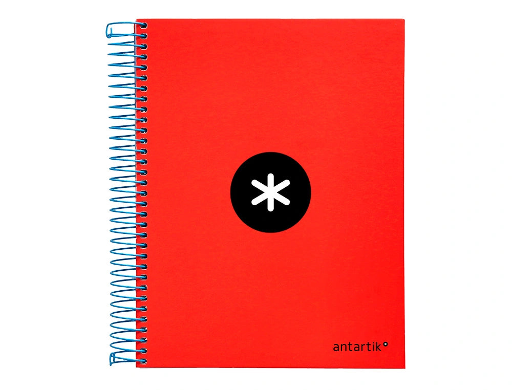 Cuaderno espiral A5 Antartik 5mm Rojo libreriadavinci