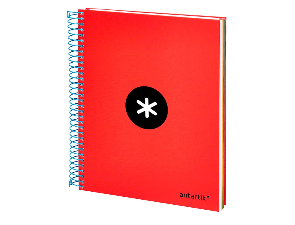 Cuaderno espiral A5 Antartik 5mm Rojo libreriadavinci