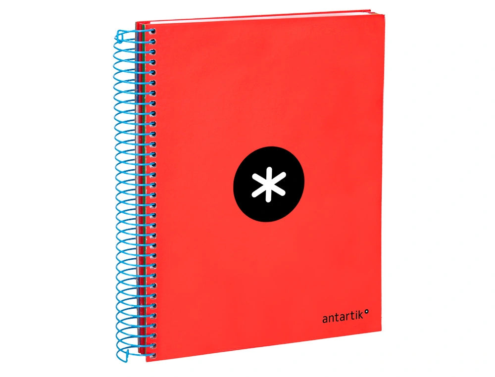 Cuaderno espiral A5 Antartik 5mm Rojo libreriadavinci