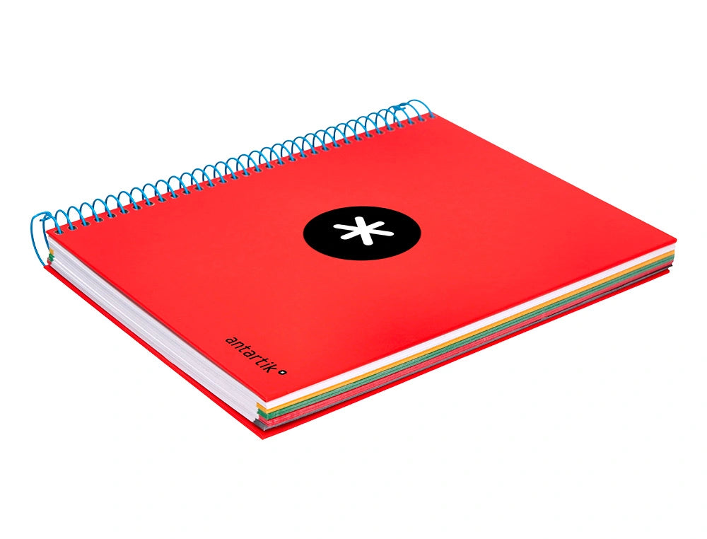 Cuaderno espiral A5 Antartik 5mm Rojo libreriadavinci