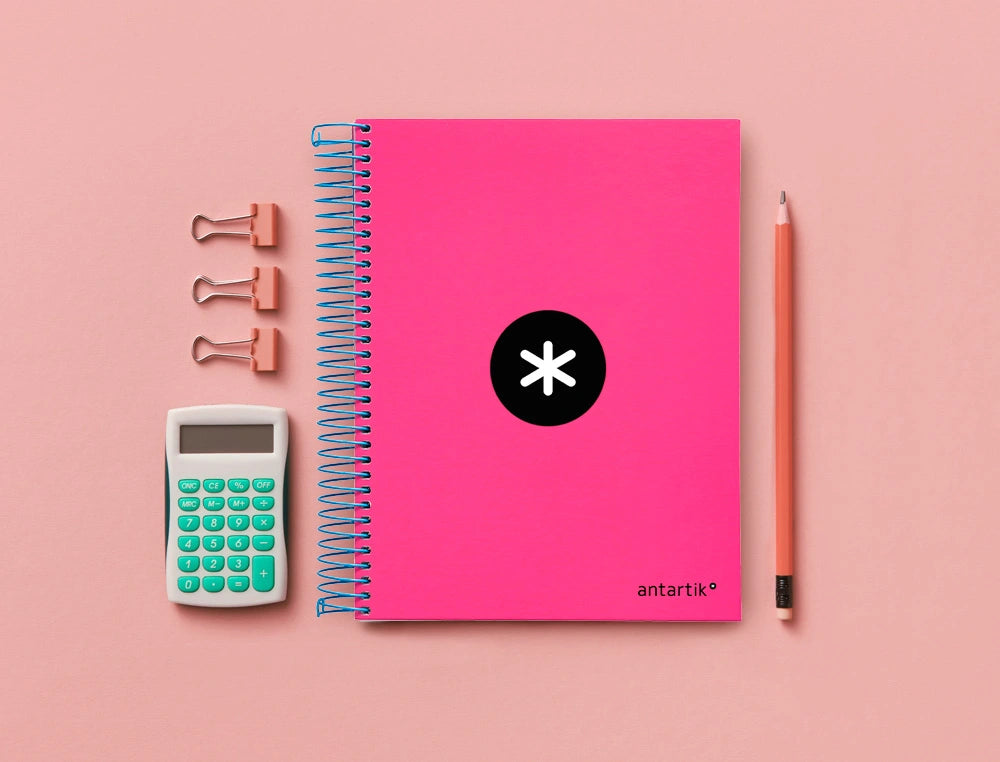 Cuaderno espiral A5 Antartik 5mm Fucsia libreriadavinci