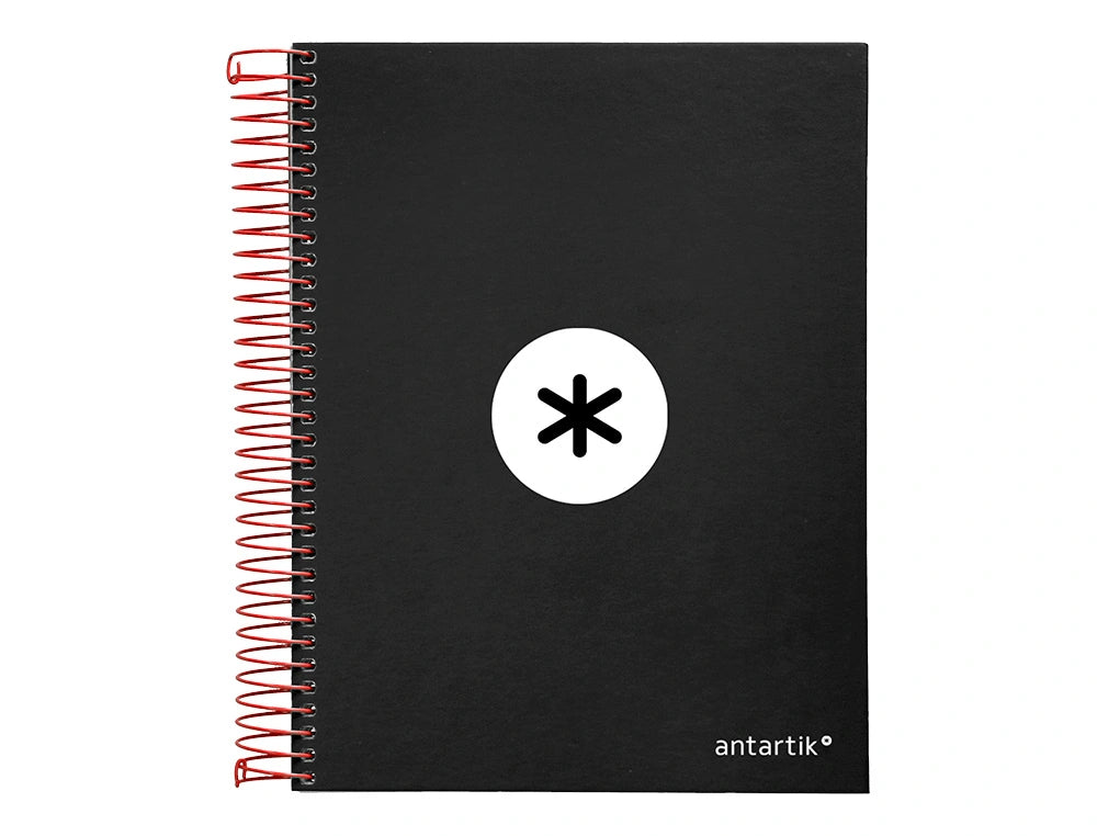 Cuaderno espiral A5 Antartik 5mm Negro libreriadavinci