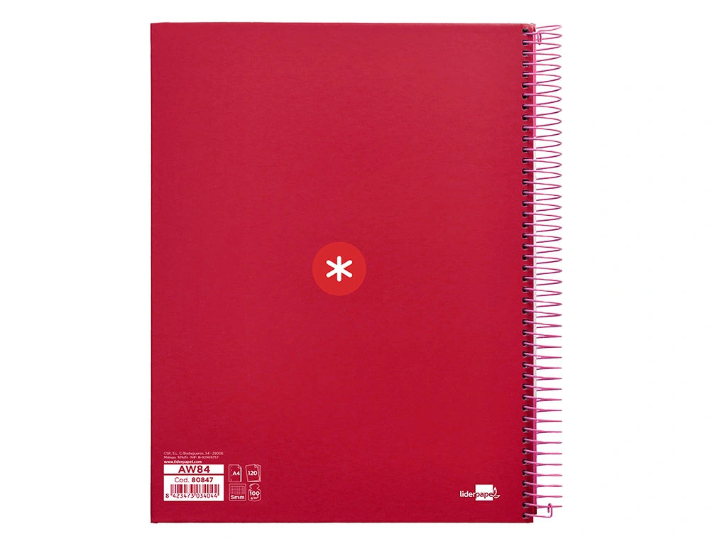 Cuaderno espiral A4 Antartik 5mm Frambuesa libreriadavinci