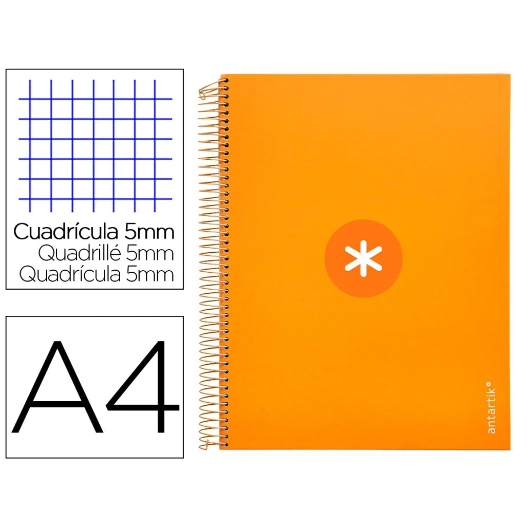 Cuaderno espiral A4 Antartik 5mm Mostaza libreriadavinci