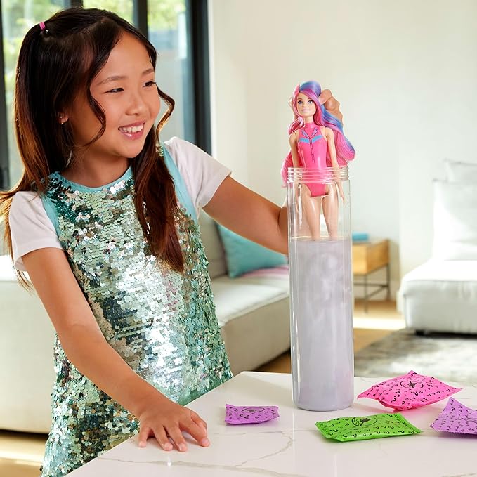 Muñeca Barbie Color Reveal Serie Disco Star juego de mesa