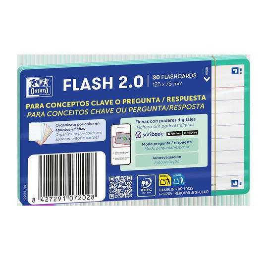 Flashcard Oxford Verde Agua A7 librerialamota