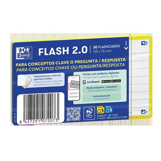 Flashcard Oxford Amarillo A7 librerialamota