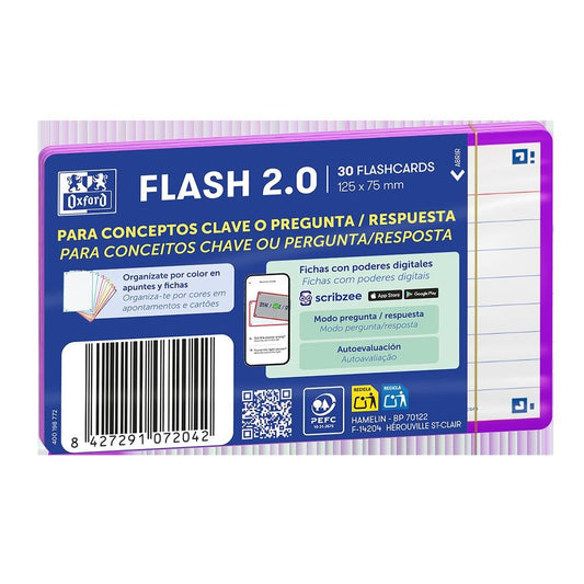 Flashcard Oxford Morado A7 librerialamota