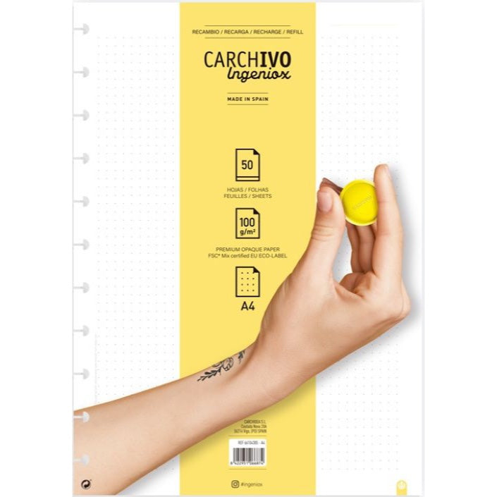 Recambio hojas dots A5 Cuaderno Ingeniox libreriadavinci