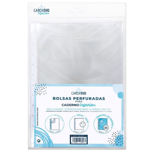 Pack 5 fundas ingeniox A4 PP cristal reforzado libreriadavinci