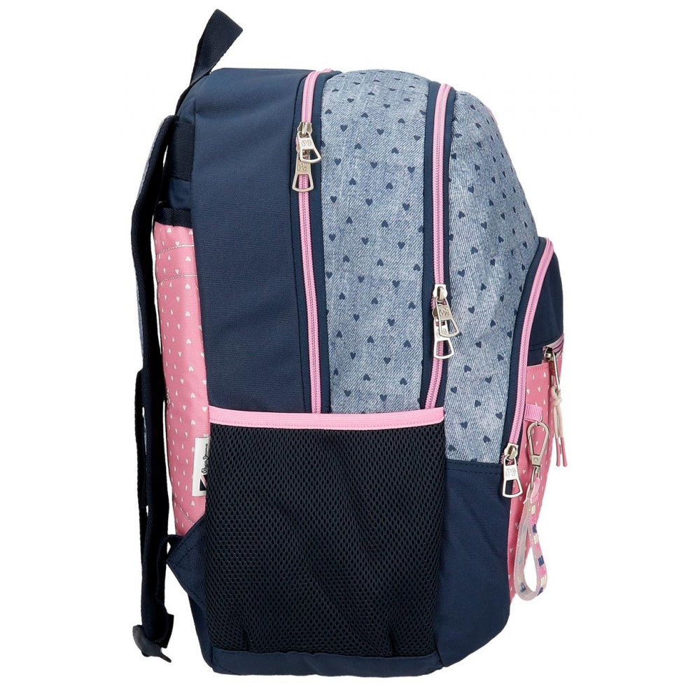 Mochila Pepe Jeans Noni Denim 2 compartimentos libreriadavinci