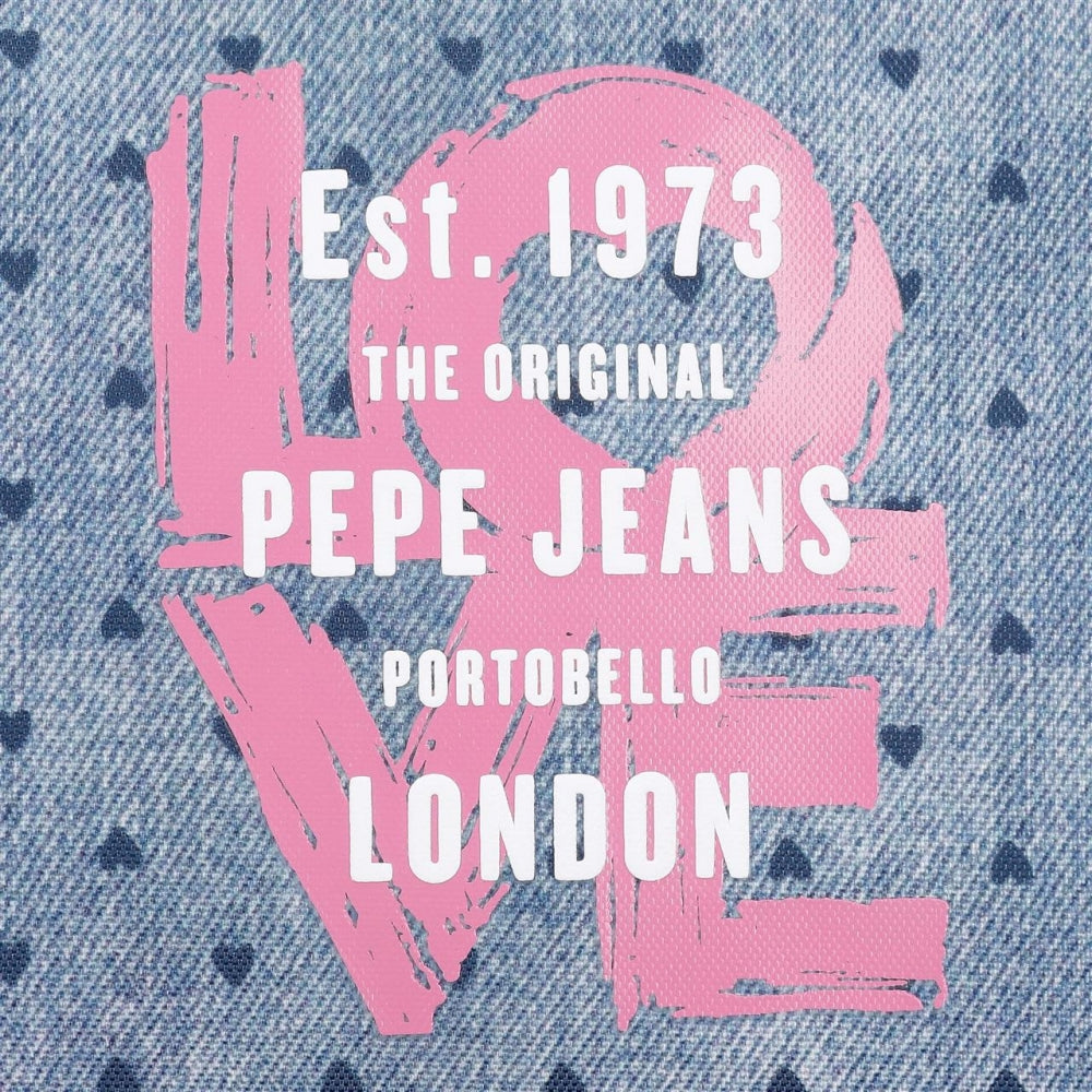 Estuche Pepe Jeans Noni Denim 3 compartimentos libreriadavinci