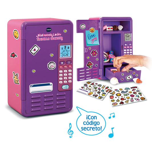 Taquilla secreta KidiSecrets Locker morada con nuevos accesorios (boli, posit y pegatinas incluidas) juego de mesa